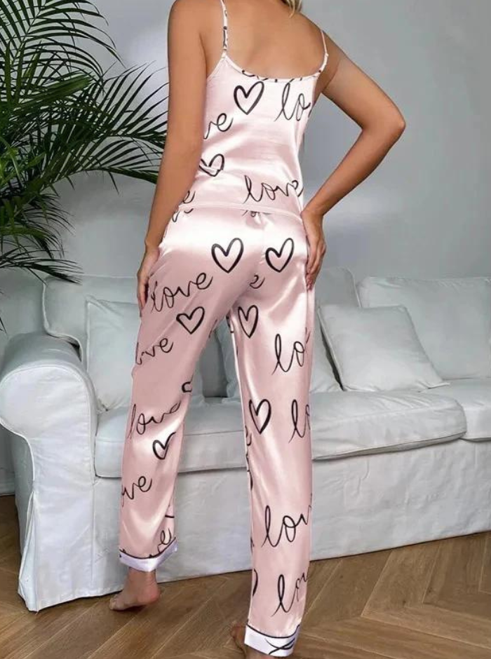 Pyjamasset i Satin-stil för kvinnor