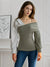 Variant image for Dam Asymmetrisk Topp Modern Design Mjuk Tyg Festtoppar-1