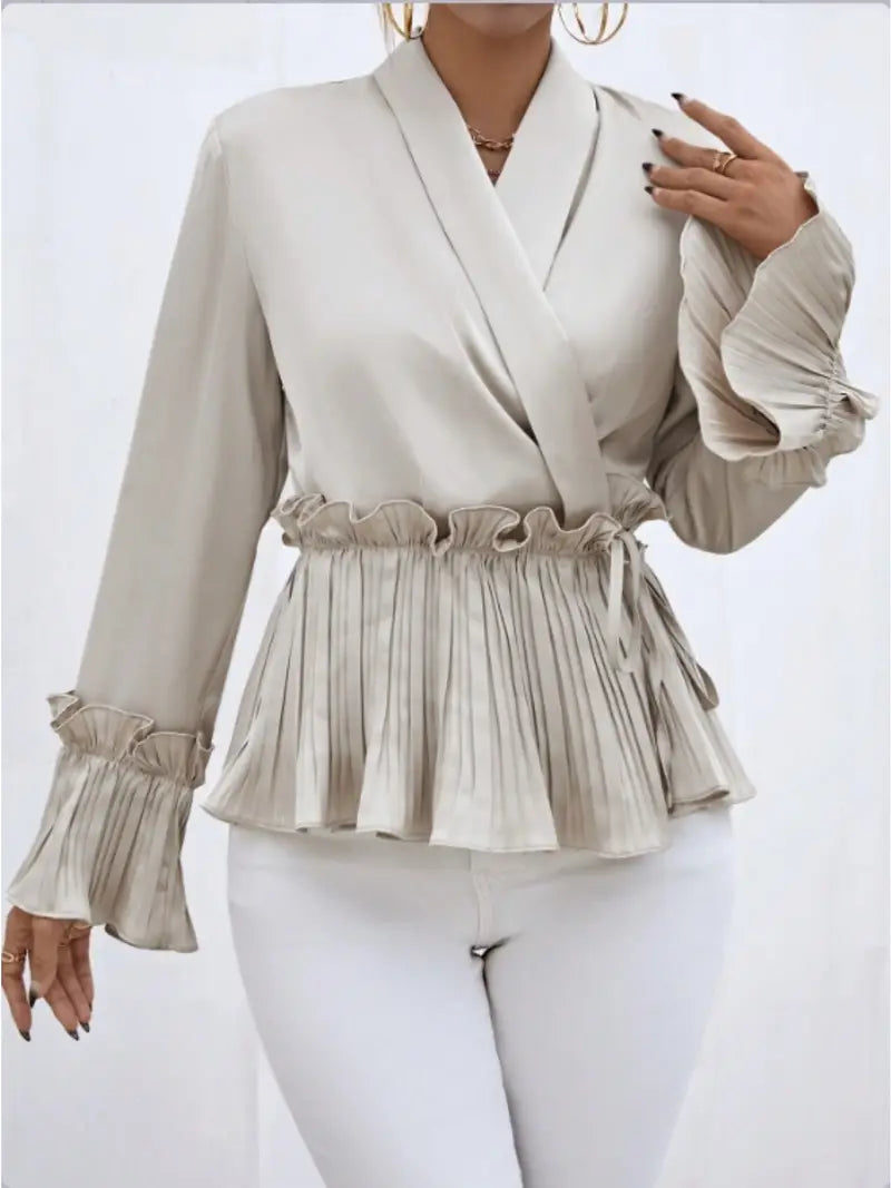 Dam Satinblus Elegant Lätt Mjuk-2