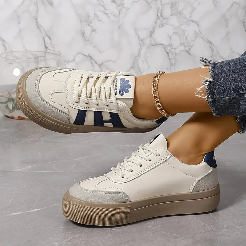 Dam Sneakers Modern Design Lätta Material-3