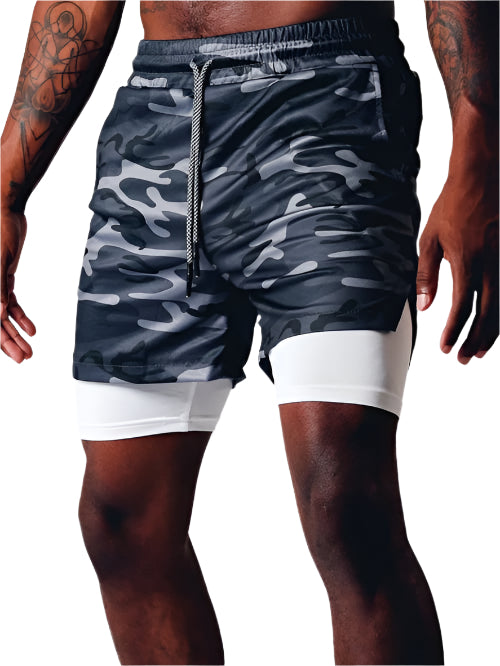Herrar Sportshorts 2-i-1 Fuktdränerande Polyester 1