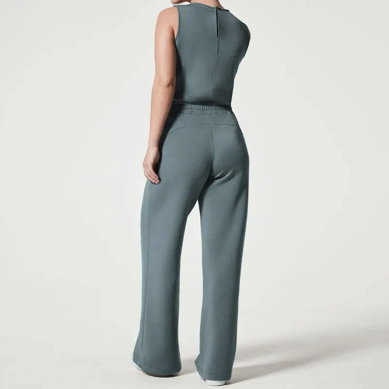 Dam Jumpsuit Elegant Långärmad Mjuk Polyester med Midjebälte-5