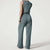 Dam Jumpsuit Elegant Långärmad Mjuk Polyester med Midjebälte-5