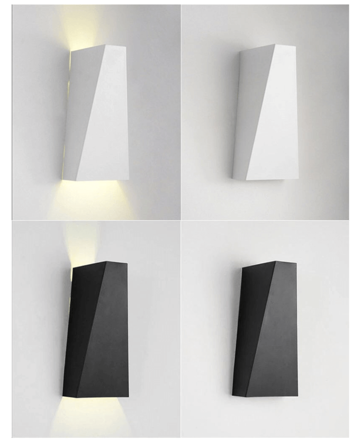 Minimalistisk geometrisk vägglampa