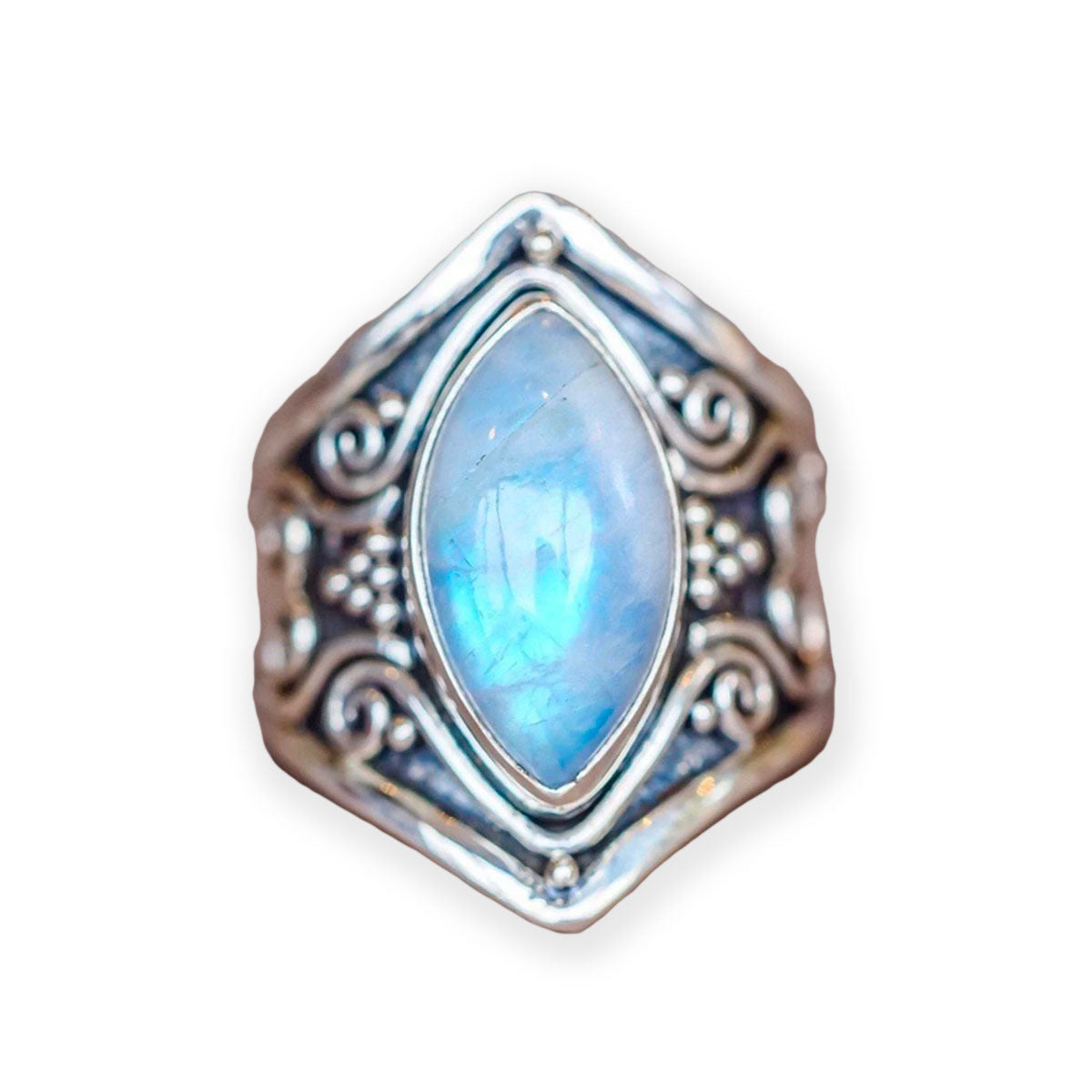 Bohemisk stil månsten ring