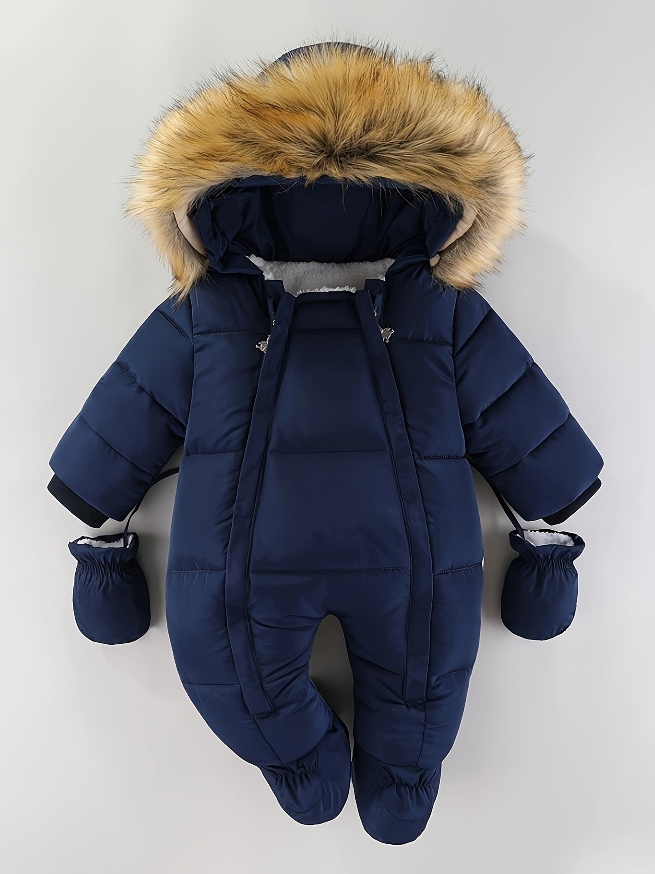 Barn Overall Vinter med Huva och Handvärmare 3