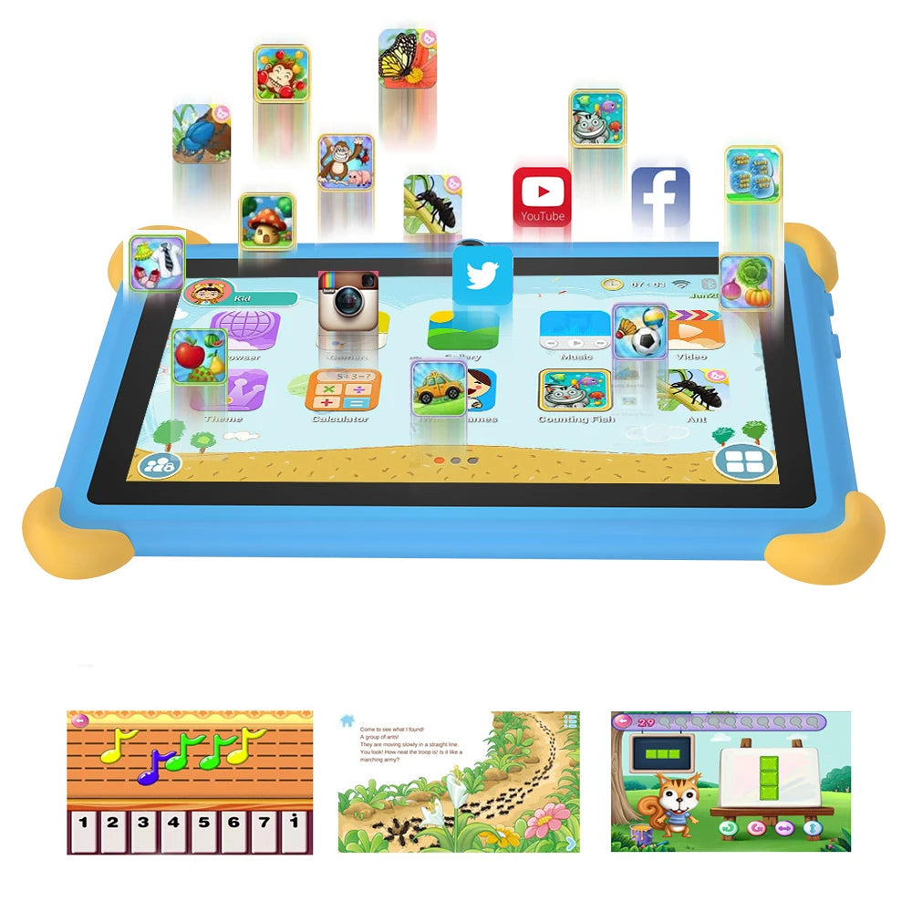 Barns 7-tums Surfplatta med Android 12, 4GB RAM och 64GB Lagring 4