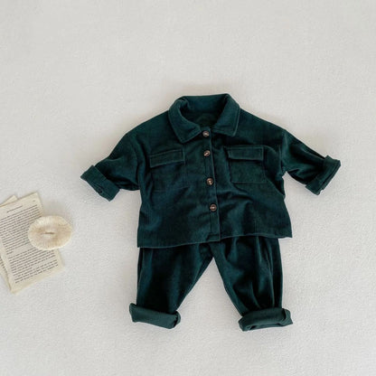 Barns Corduroy Set Mjuk och Andningsbar 10
