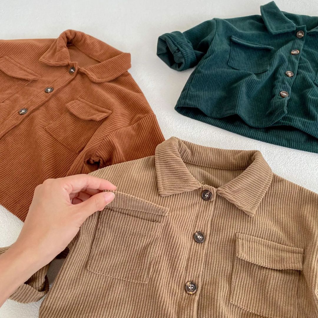 Barns Corduroy Set Mjuk och Andningsbar 8