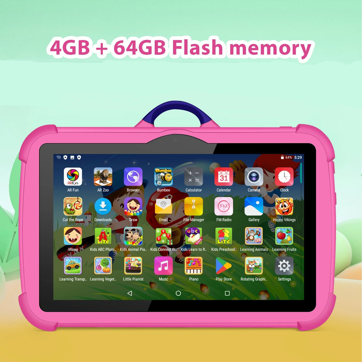 Barns Surfplatta 7 Tum Quad Core 4GB RAM 64GB ROM Android 2