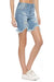 Bermudashorts för Damer med Ojämt Slitsad Kant i Ljus Denim 1