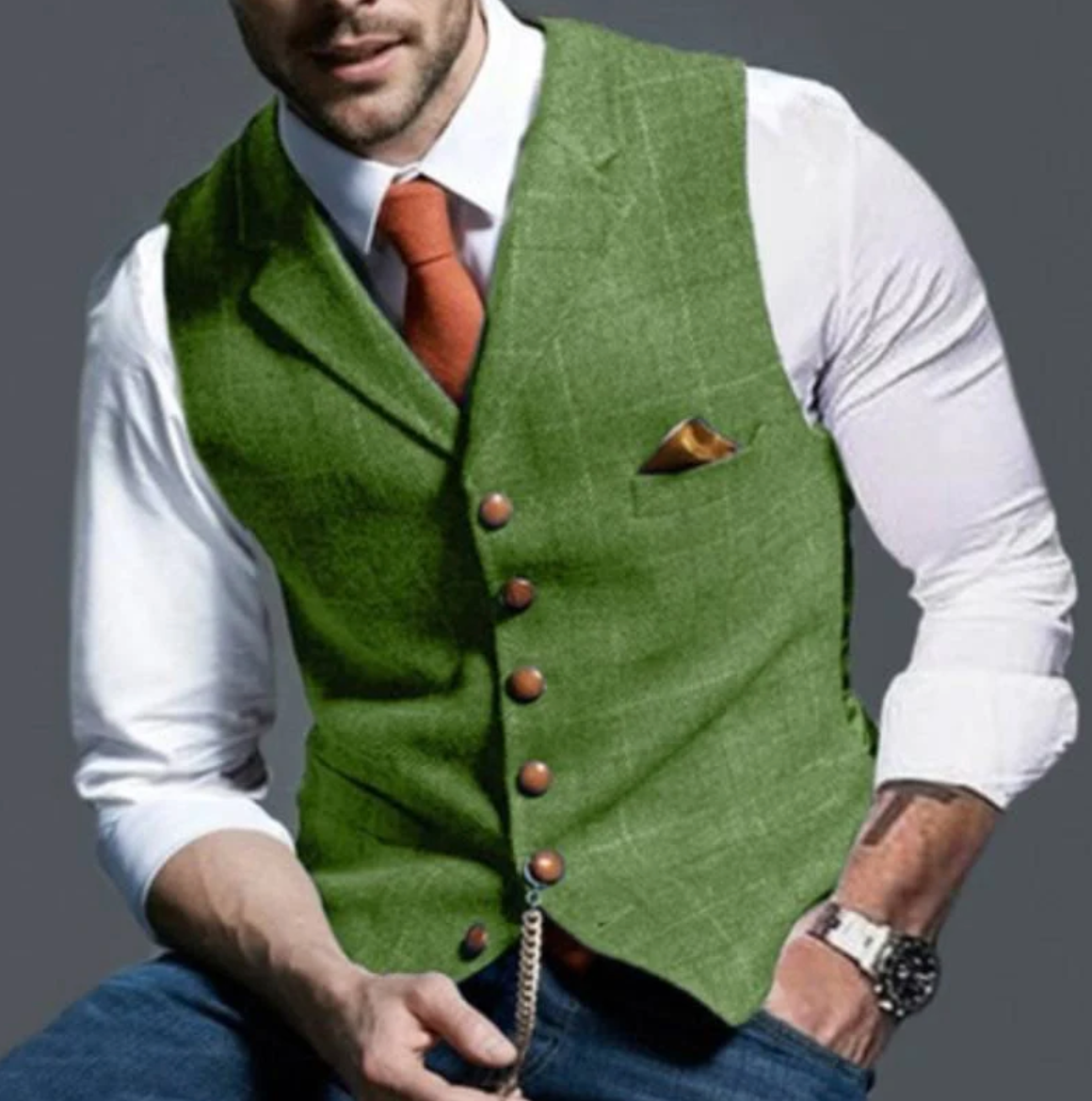 Variant image for Herr Västar Rutig Stilren Polyester-14