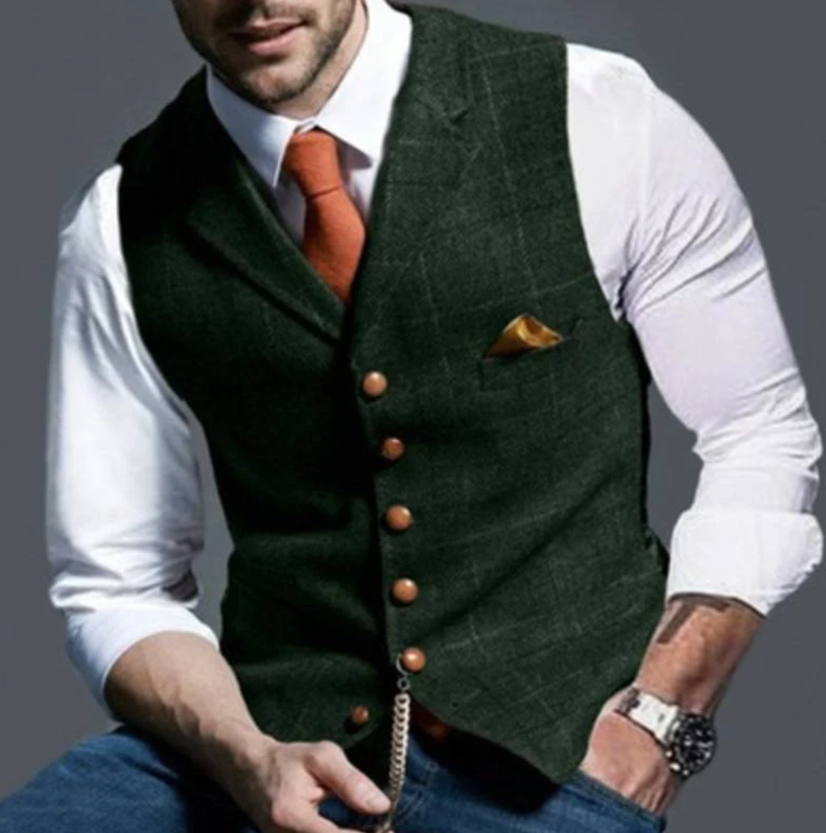 Variant image for Herr Västar Rutig Stilren Polyester-10