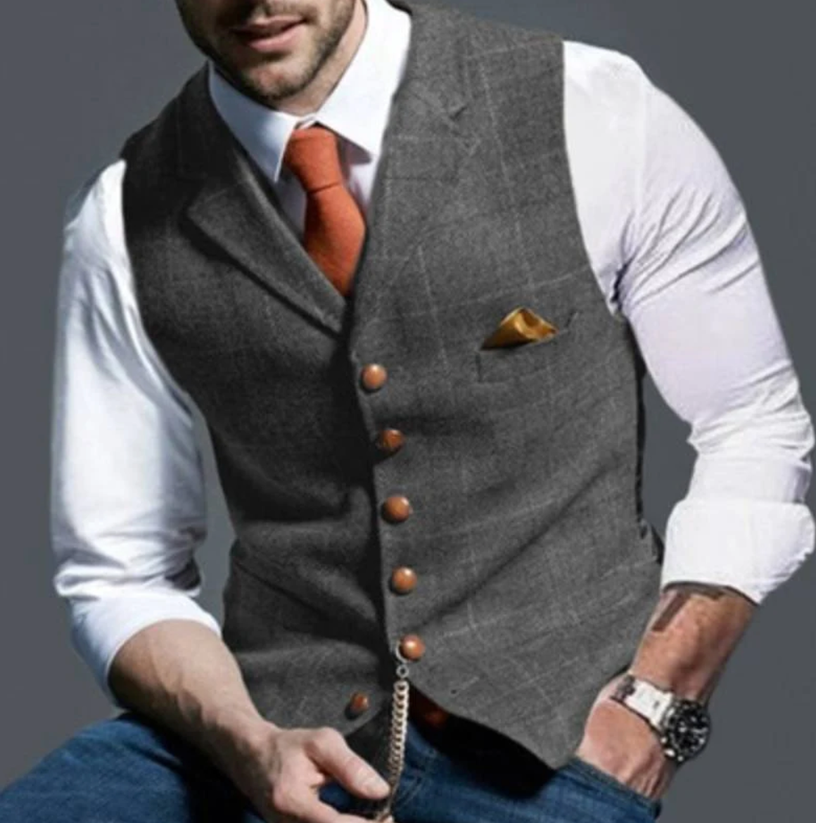 Variant image for Herr Västar Rutig Stilren Polyester-32