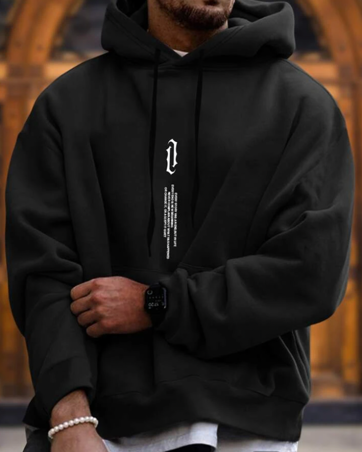 Hoodie Herr Elegant Mjuk 100% Bomull 1