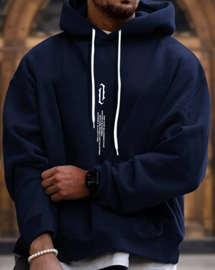 Hoodie Herr Elegant Mjuk 100% Bomull 4