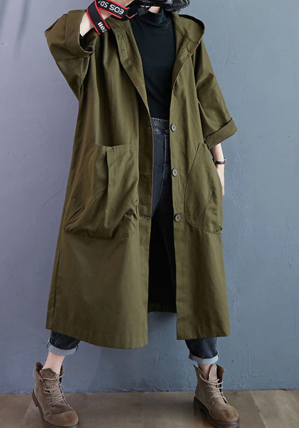 Variant image for Damjacka Lång Trendig Varm Polyester för Höst och Vinter-1