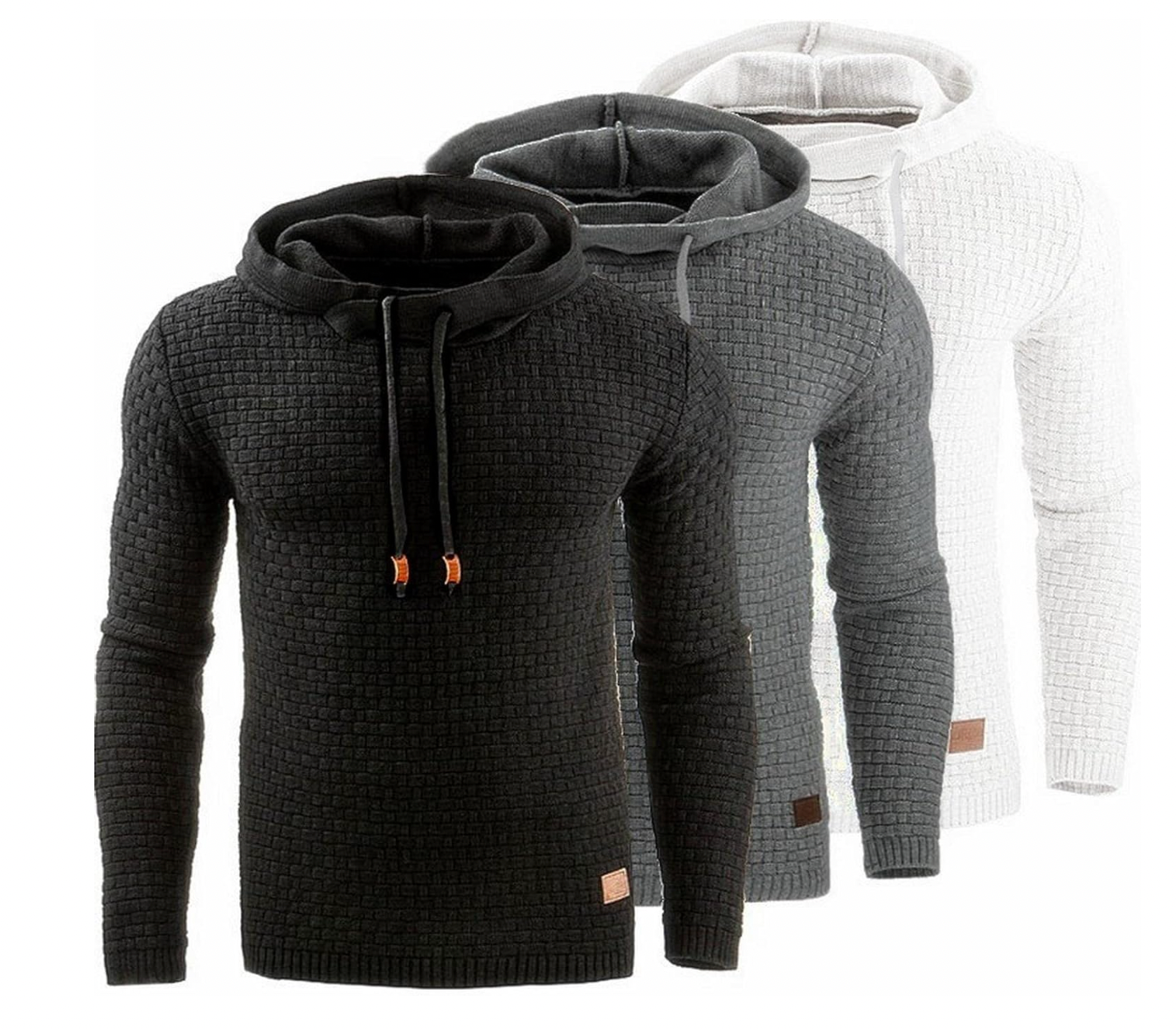 Hoodie Herr Modern Design Mjuk Bomull-1