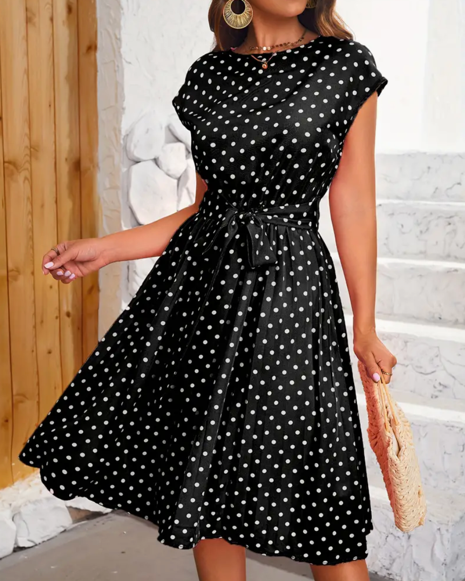 Variant image for Damklänning Retro Chic Polka Mönster Flödande Polyester-7