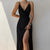 Dam Klänning Midi Draperad Spaghettiband Elegant Polyester 2