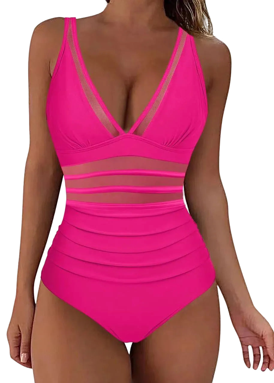 Bodysuit Dam Boho Stil V-hals Patchwork Mesh 0