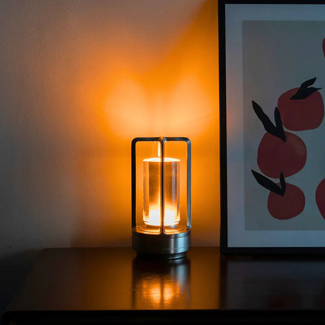 Bordslampa med Kristaller och Pekpanel 0