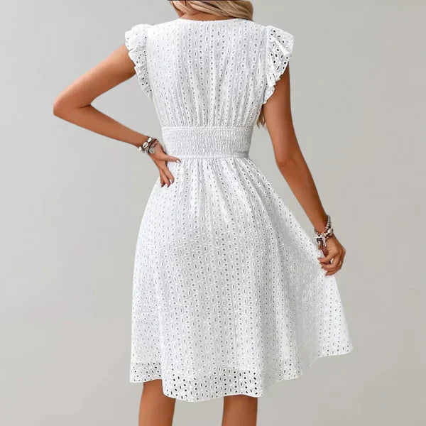 Dam Midiklänning Elegant Polyester för Sommar-3