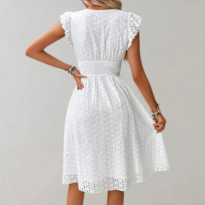 Dam Midiklänning Elegant Polyester för Sommar-3