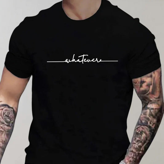 Herr T-shirt Avslappnad Rund Halsringning 100% Bomull-1