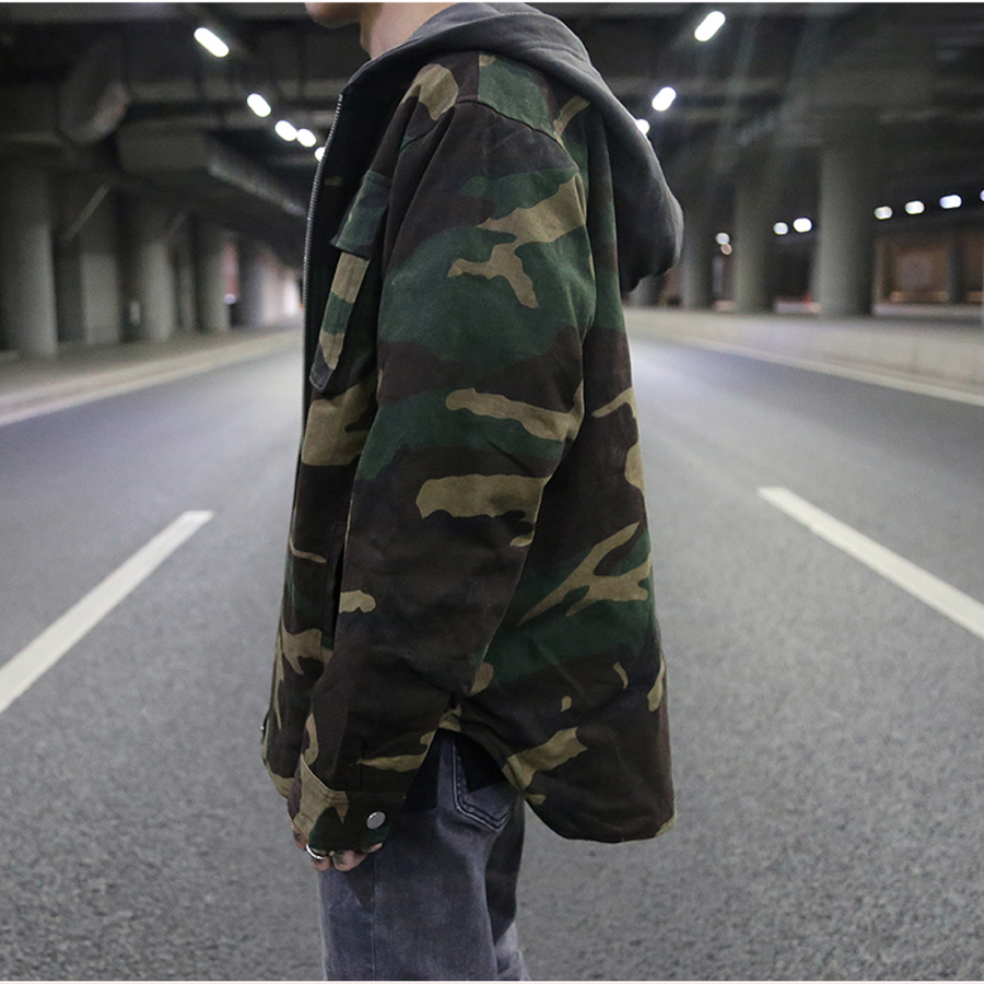 Herr Hoodie Kamouflage Modern Passform 100% Bomull-3