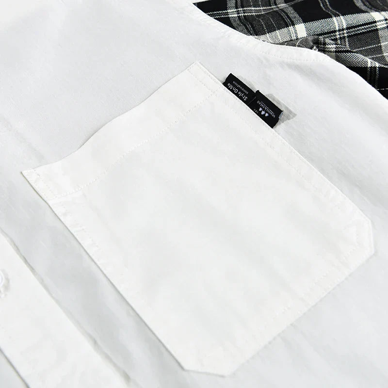 Herrskjorta Casual Stil Mjuk Bomull 5