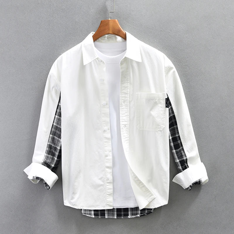 Herrskjorta Casual Stil Mjuk Bomull 1