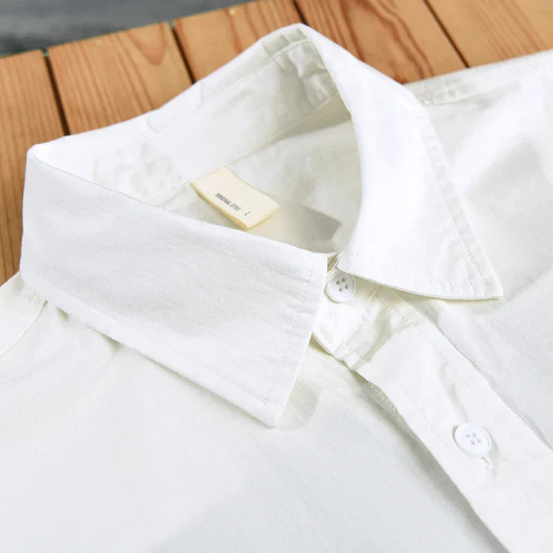 Herrskjorta Casual Stil Mjuk Bomull 4