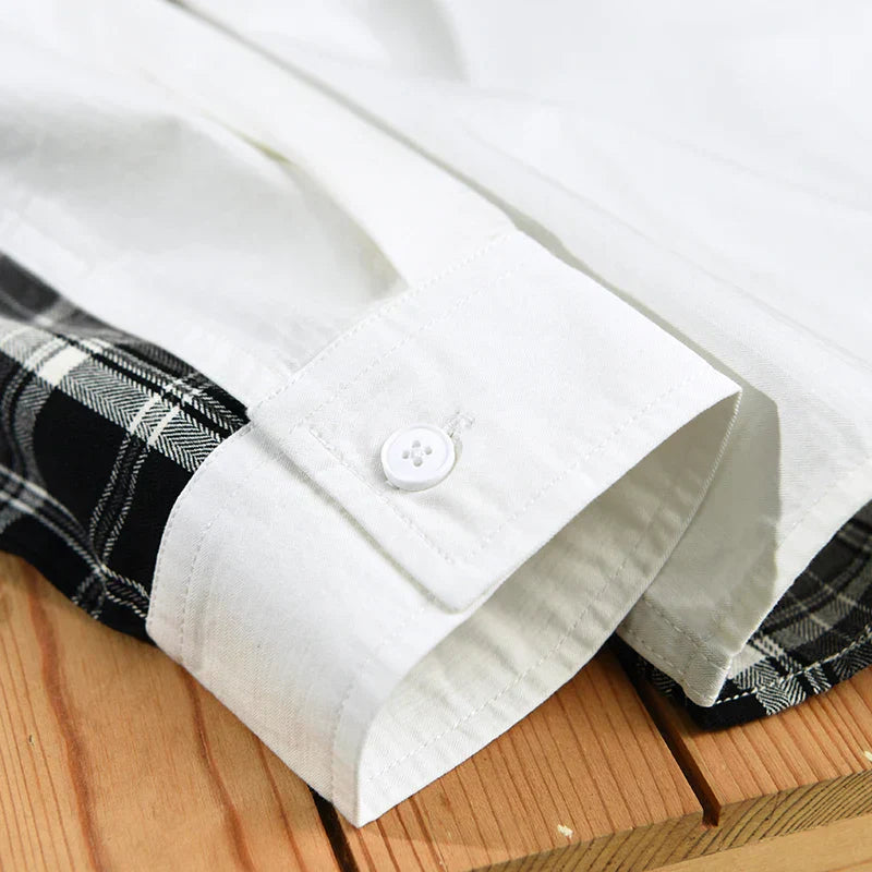 Herrskjorta Casual Stil Mjuk Bomull 6