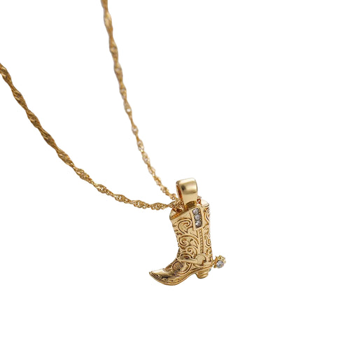 Cowboy Boot Halsband i Guld eller Silver 0