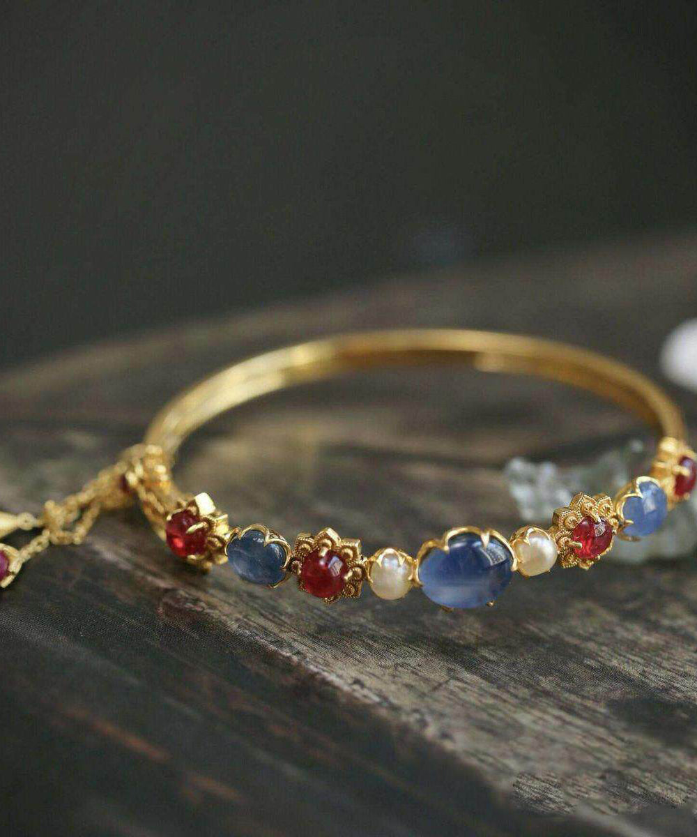 Dam Armband Pärlor och Kristaller Förgylld Design 2