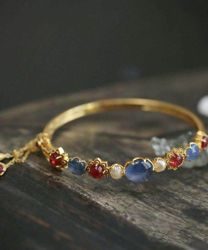 Dam Armband Pärlor och Kristaller Förgylld Design 2