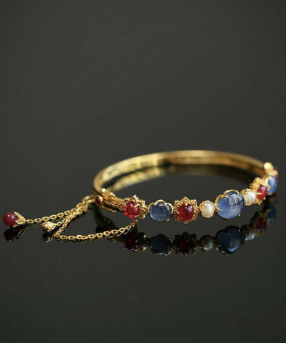 Dam Armband Pärlor och Kristaller Förgylld Design 4
