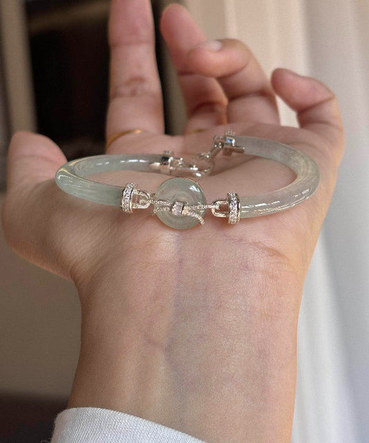 Dam Armband med Jadeinlägg och Cyanlegering Tidlös Design 0