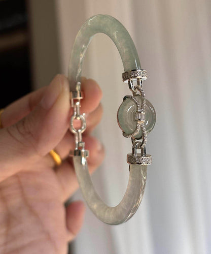 Dam Armband med Jadeinlägg och Cyanlegering Tidlös Design 3