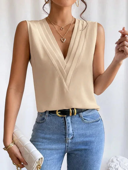 Dam Ärmlös Blus Tidlös Design för Formella och Avslappnade Tillfällen 3