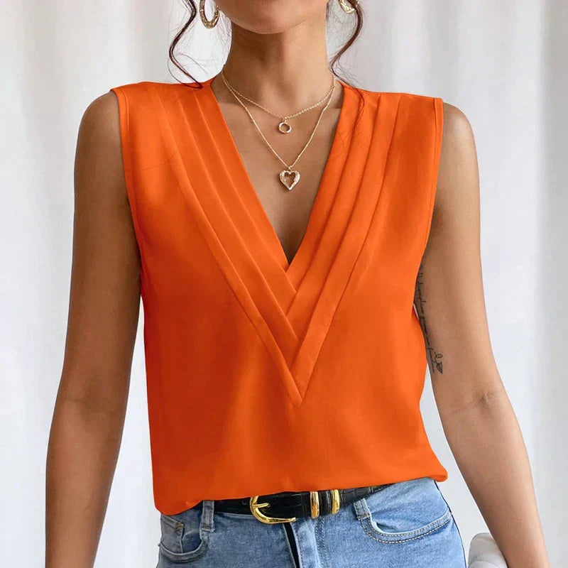 Dam Ärmlös Blus Tidlös Design för Formella och Avslappnade Tillfällen 7