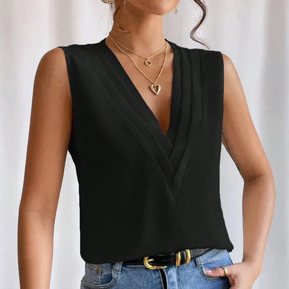 Dam Ärmlös Blus Tidlös Design för Formella och Avslappnade Tillfällen 9