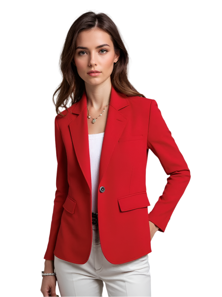 Dam Blazer Modern Passform med Praktiska Fickor i Hållbart Material 0