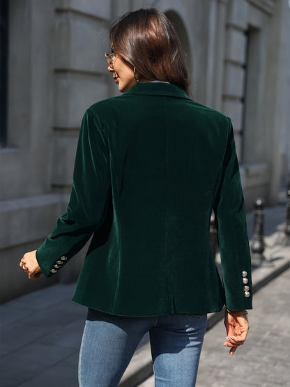 Dam Blazer Retro Elegant Enknappad Sammet 5