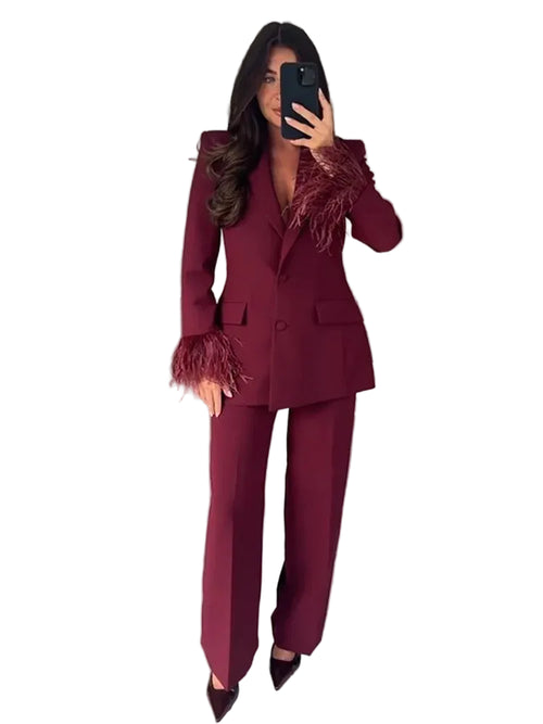 Dam Blazer Set med Breda Ben 0