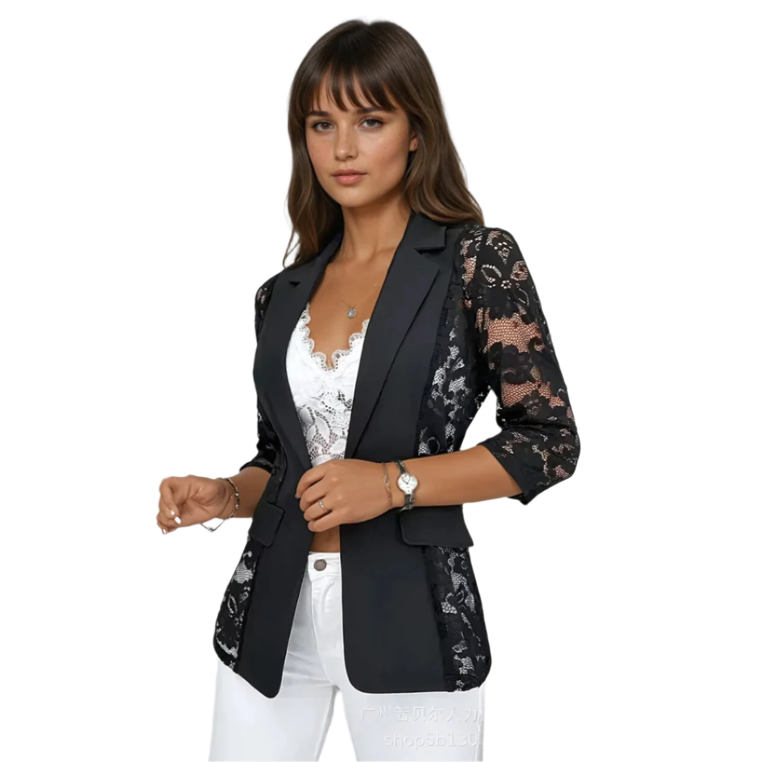 Dam Blazer i Spets med Fitted Design 0