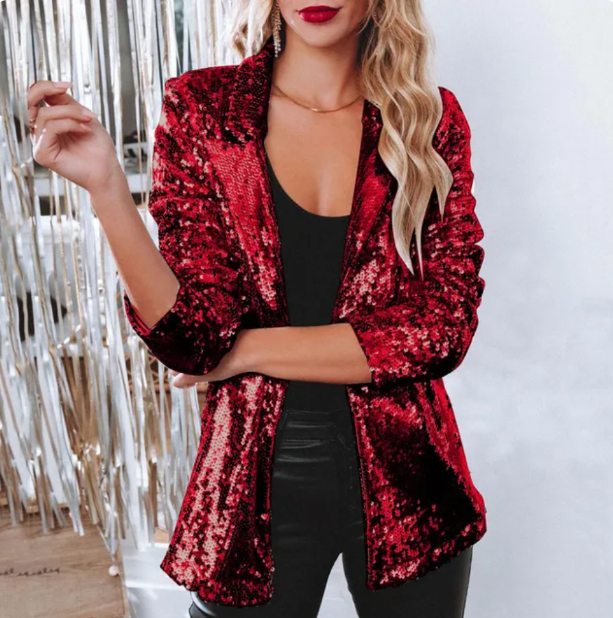 Dam Blazer med Paljetter 7