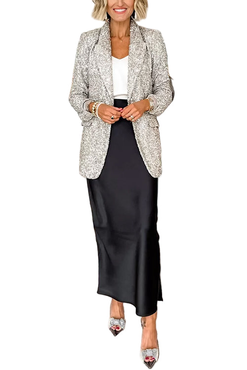 Dam Blazer med Paljetter för Julfest 0
