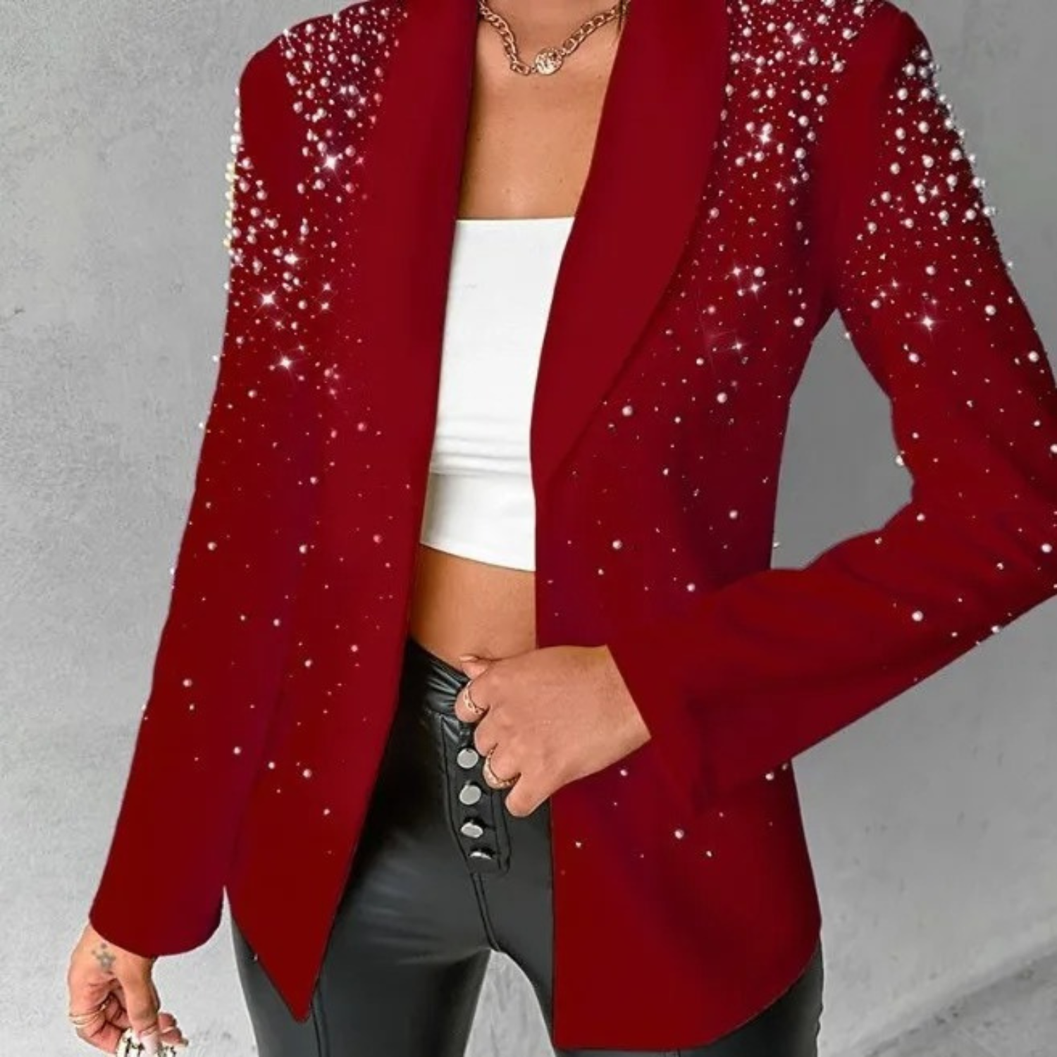 Dam Blazer med Pärldetaljer och Slimmad Passform 2